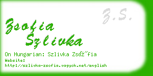 zsofia szlivka business card